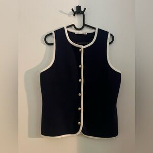 Abercrombie & Fitch Dark Blue Vest with Cream Edging